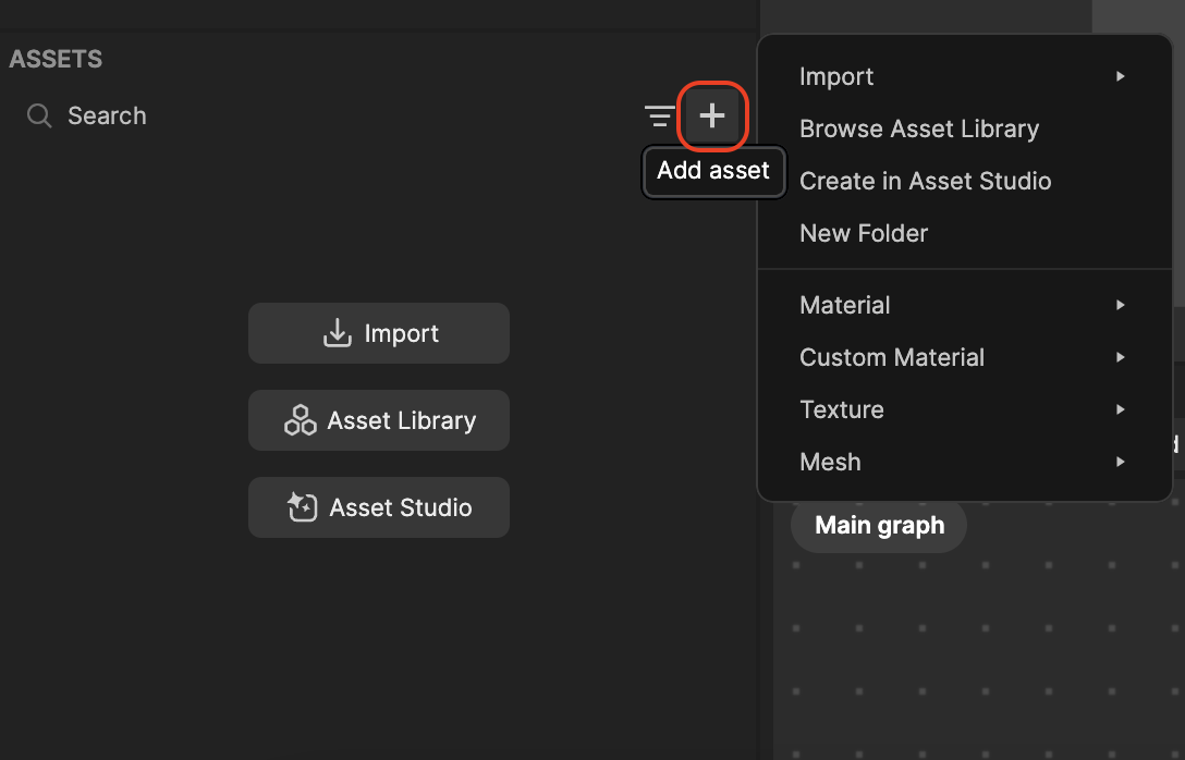 asset menu