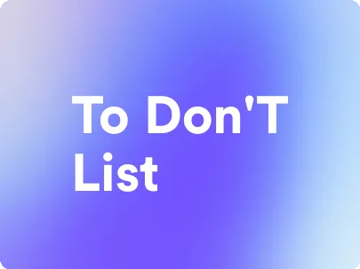 an image for to don't list