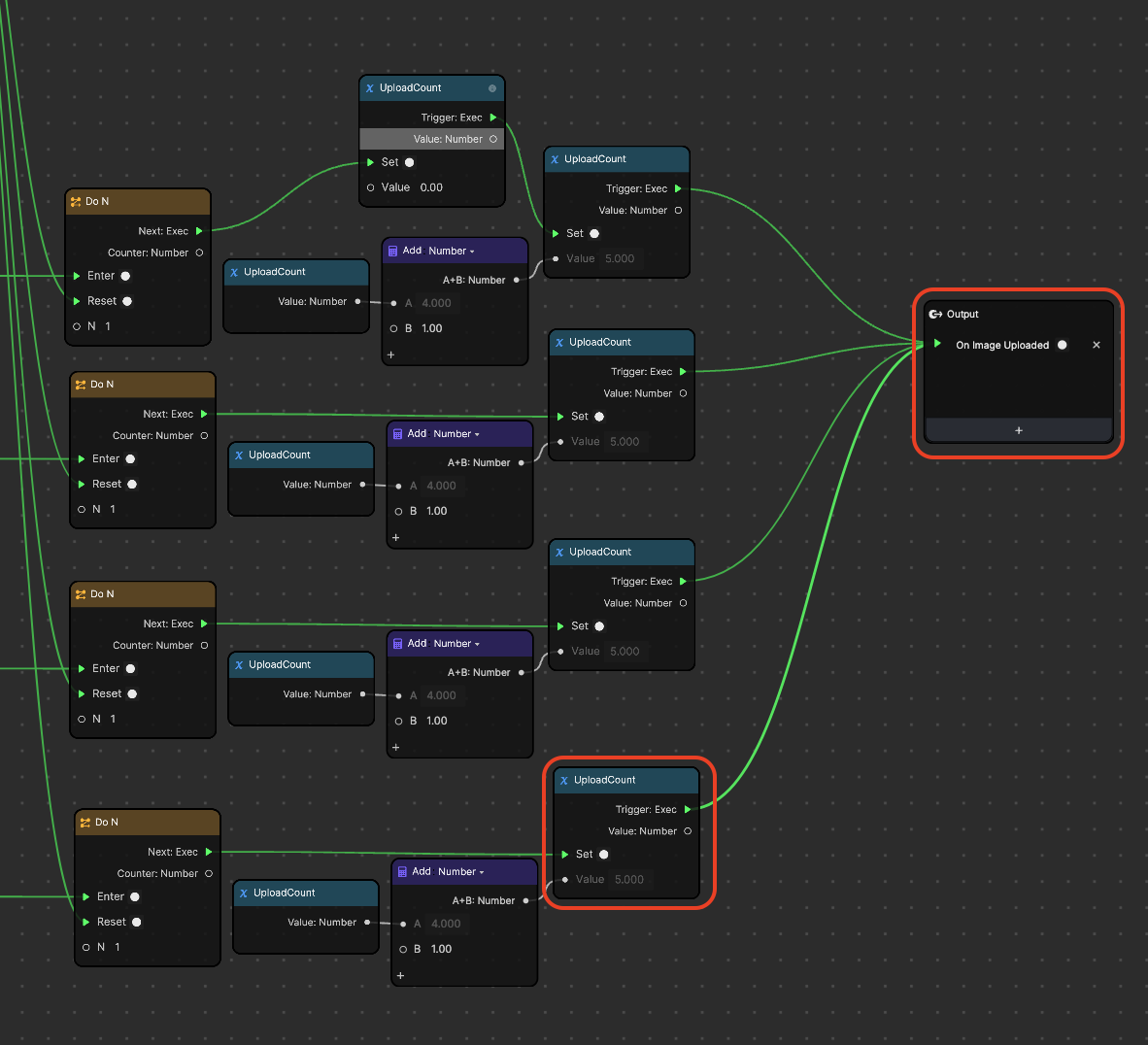 connect output node