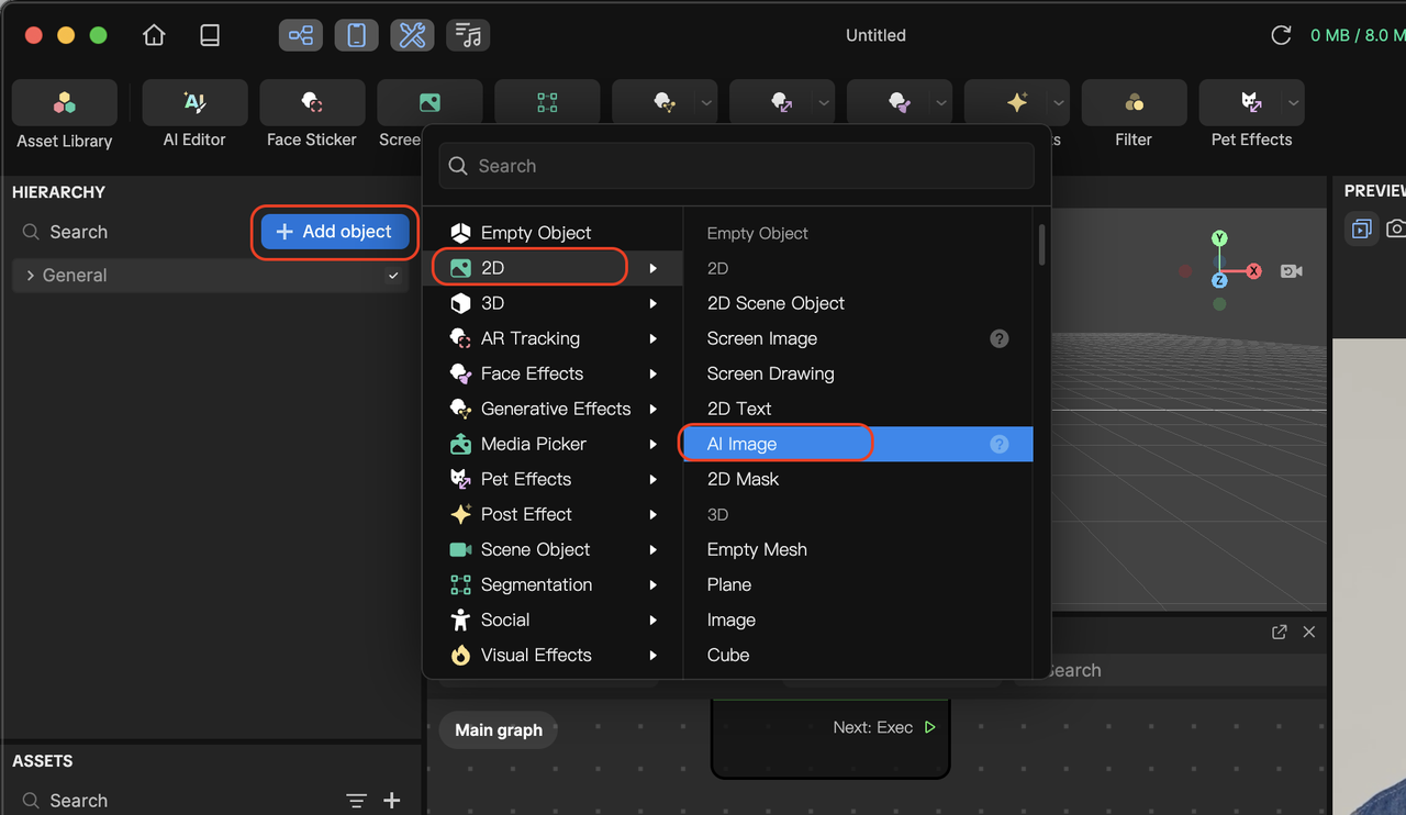 add object ai editor