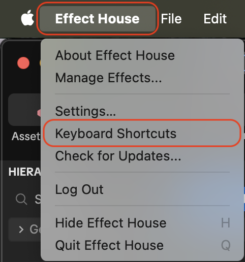 open keyboard shortcuts panel