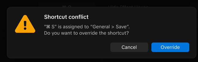 shortcut conflict