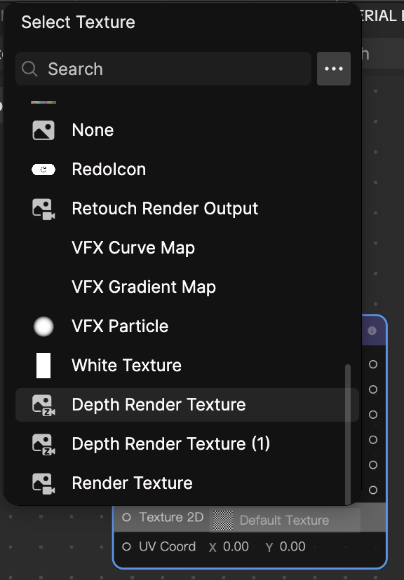 apply depth render texture