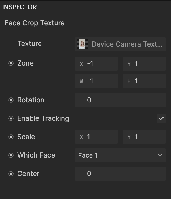 face crop texture properties