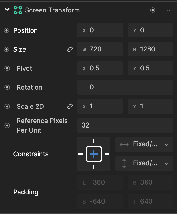 screen transform properties