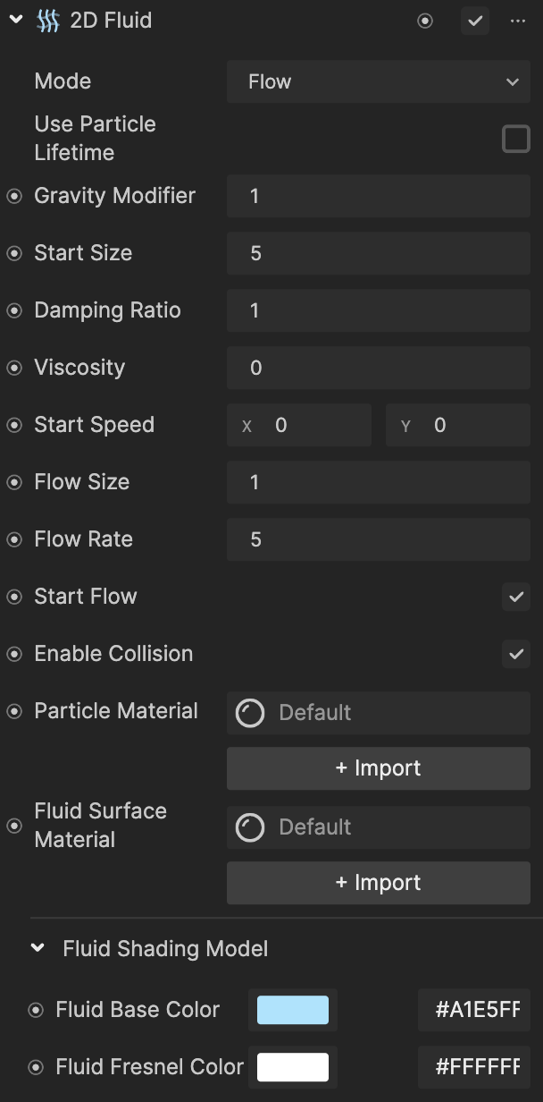 2d fluid properties