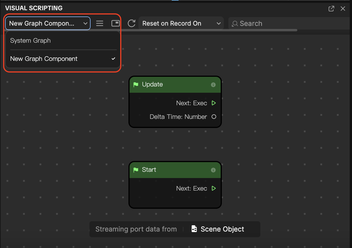 select a component graph from the menu