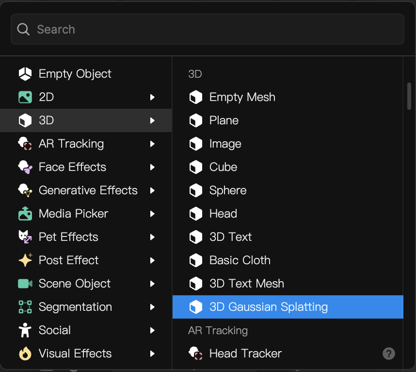 add 3d gaussian splatting from hierarchy panel