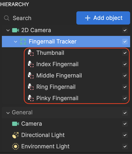 fingernail tracker hierarchy