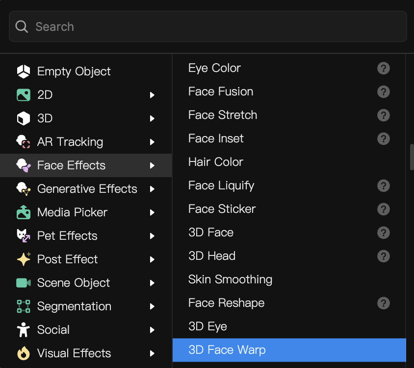add 3d face warp