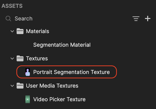 portrait segmentation assets panel