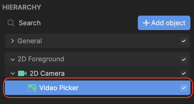 video picker hierarchy