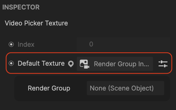 render group texture inspector panel