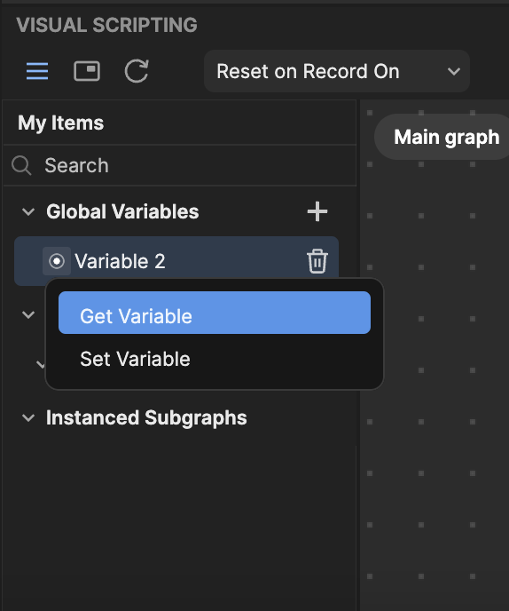 get or set variable